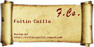 Foltin Csilla névjegykártya